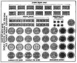 Blair Line 162 HO Scale Manhole Covers & Storm Drains Printed
