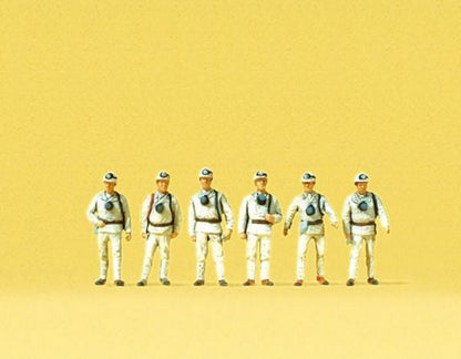 Preiser 79215 N Scale Workers -- Miners pkg(6)