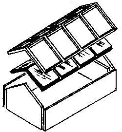 Campbell Scale Models 909 HO Scale Skylights (Plastic) -- Roof-Mount w/Frame pkg(2)