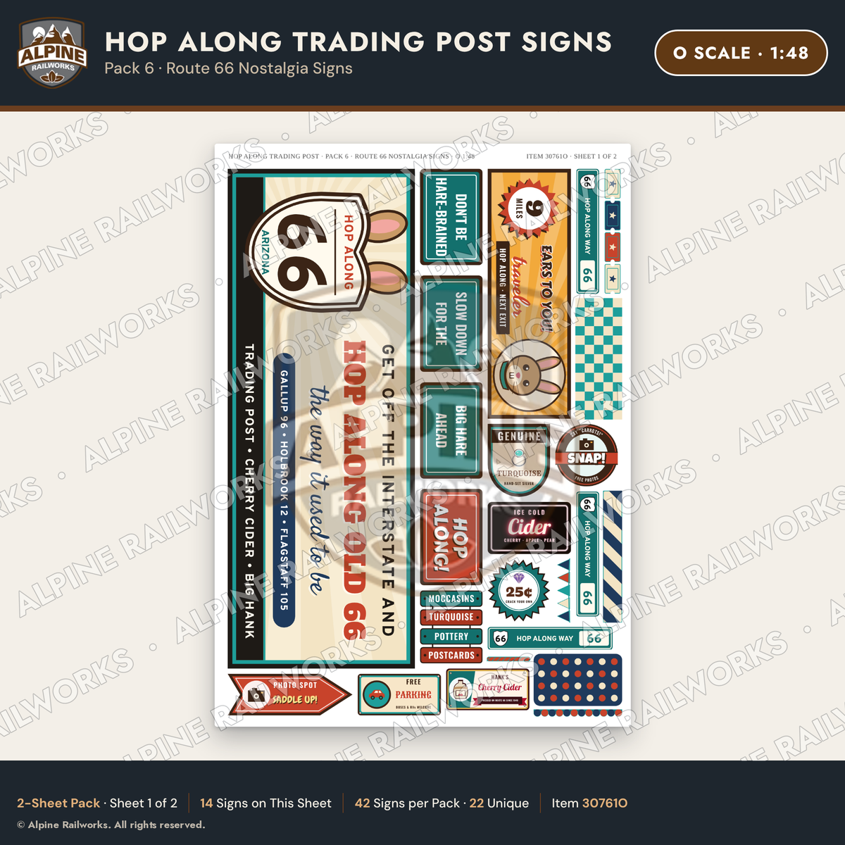 Alpine Railworks 30761O O Scale Roadside Signs - Trading Post