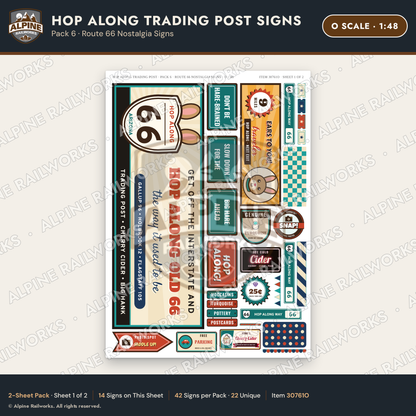 Alpine Railworks 30761O O Scale Roadside Signs - Trading Post
