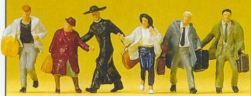 Preiser 10327 HO Scale Passengers -- Hurrying pkg(6)