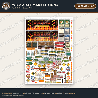 Alpine Railworks 30550HO HO Scale Roadside Signs - Jungle Grocery