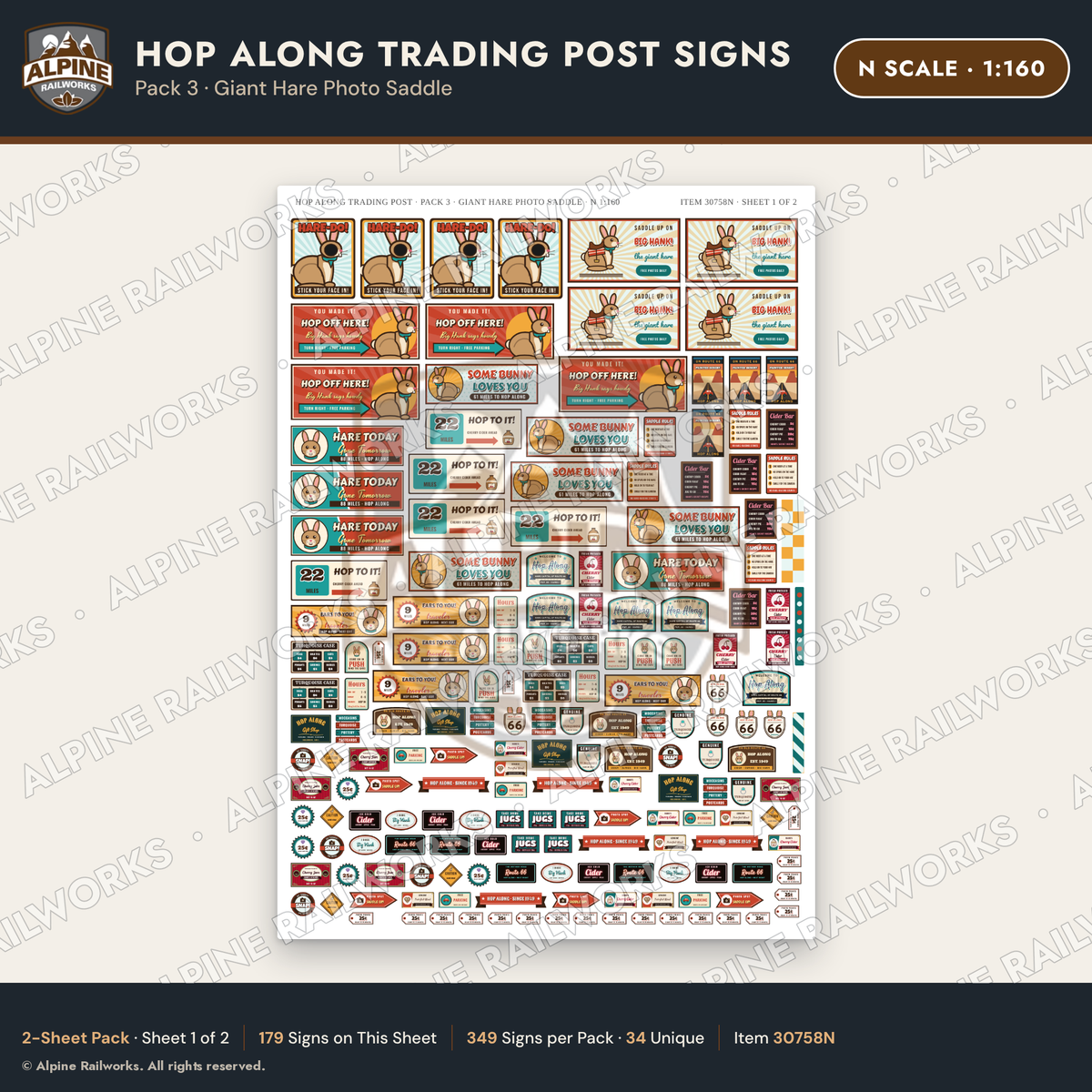Alpine Railworks 30758N N Scale Roadside Signs - Trading Post