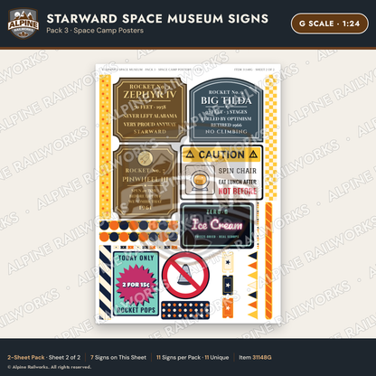 Alpine Railworks 31148G G Scale Roadside Signs - Space Museum