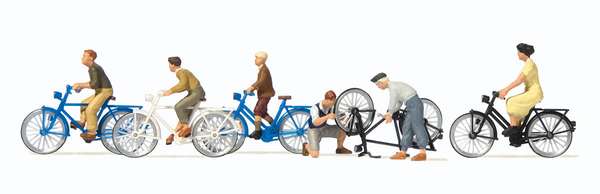 Preiser 10716 HO Scale Young People with Bicycles Figure Set