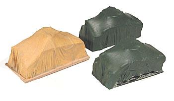 Chooch Enterprises 7256 HO Scale Resin Freight Car Load - Covered Army Tanks (3)
