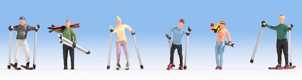Noch 15827 HO Scale Recreation & Sports -- Skiers pkg(6) (Two Female, Four Male)