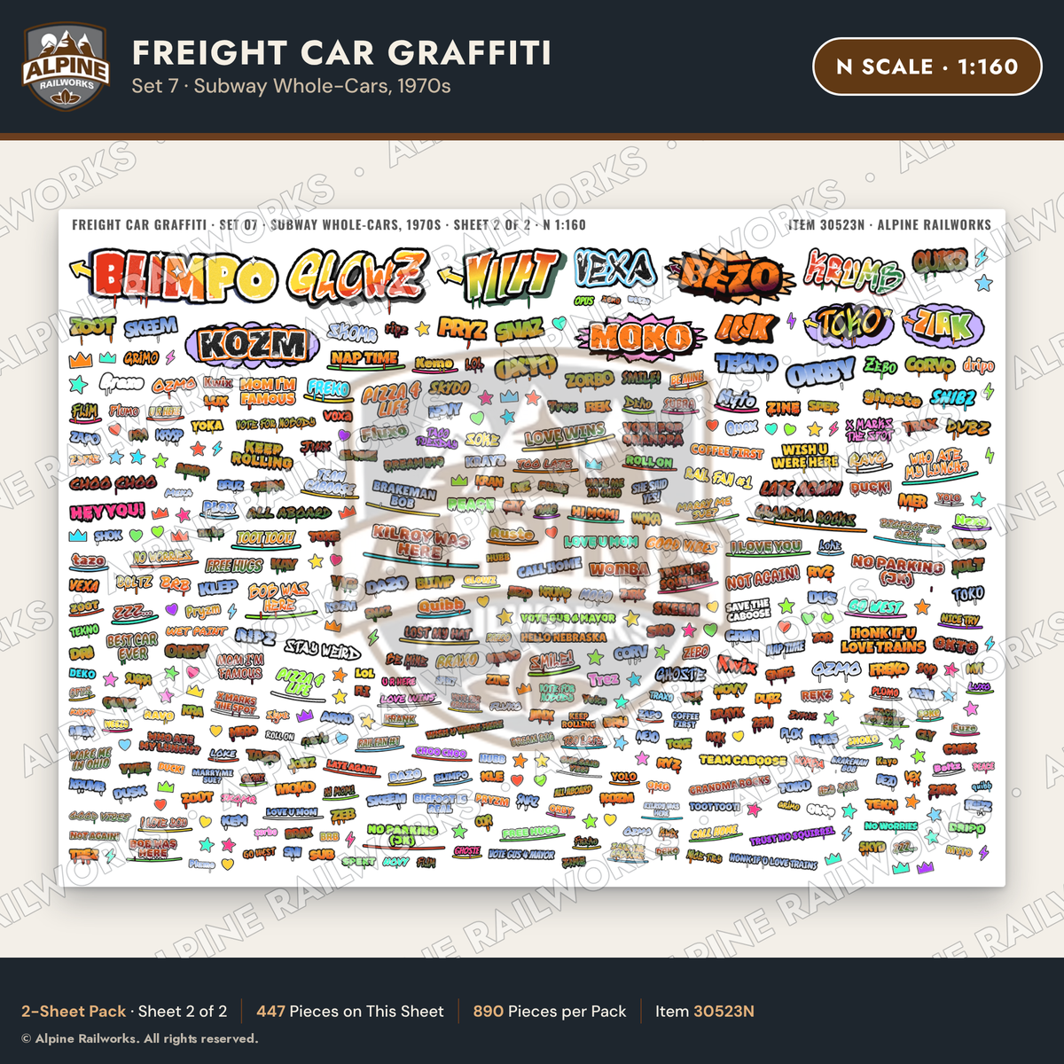 Alpine Railworks 30523N N Scale Freight Car Graffiti Cut-Outs