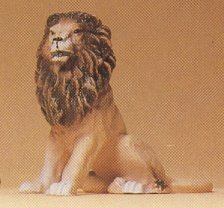 Preiser 47505 44221 Scale Wild Animal Figures, 1/24 - 1/25 Scale -- Lion Sitting