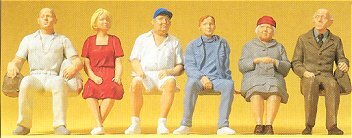 Preiser 45152 G Scale Value Series Figures -- Seated People pkg(6)