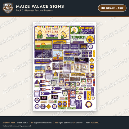 Alpine Railworks 30775HO HO Scale Roadside Signs - Corn Palace