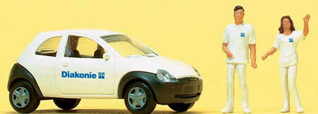 Preiser 33245 HO Scale Emergency Vehicle -- Social Services w/2 Figures