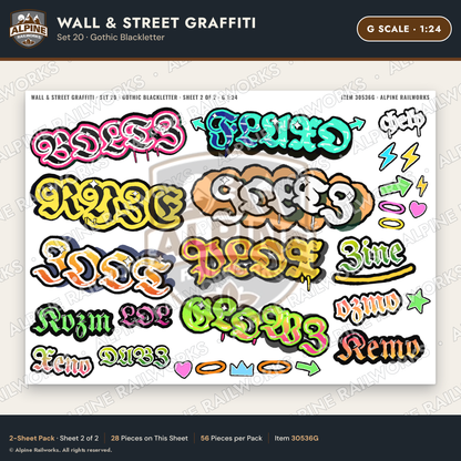 Alpine Railworks 30536G G Scale Wall & Street Graffiti Cut-Outs