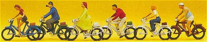 Preiser 10091 HO Scale Recreation & Sports -- Bike Riders w/Bicycles