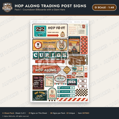 Alpine Railworks 30756O O Scale Roadside Signs - Trading Post