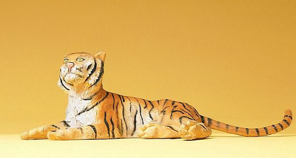 Preiser 47510 1/25 Scale Wild Animal Figures Tiger Lying Down