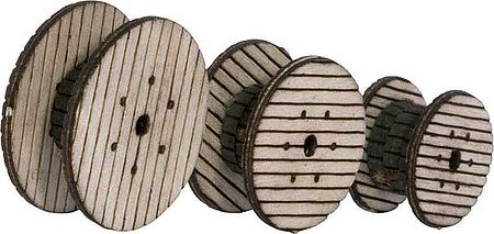 Walthers SceneMaster 949-4155 HO Scale Cable Reels -- Laser-cut Wood Kit