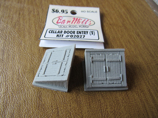 Bar Mills 2027 HO Scale Cellar Door 2-Pack (Unpainted Resin Castings)