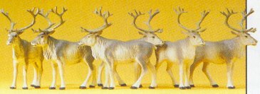 Preiser 20394 HO Scale Reindeer pkg(6)