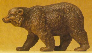 Preiser 47516 1/25 Scale Wild Animal Figures Brown Bear Walking