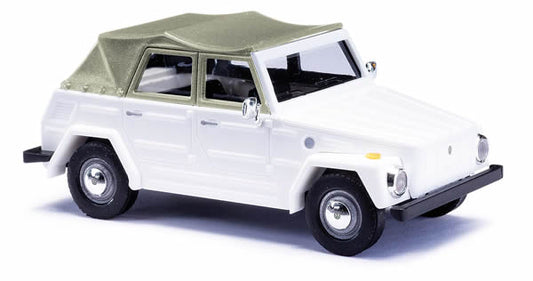 Busch 52700 HO Scale 1970 Volkswagen Thing (181 Courier Wagon) - Assembled -- Top Up (white, olive)