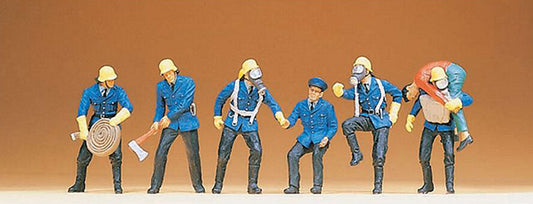 Preiser 14206 HO Scale Firemen -- Set #7 pkg(6)