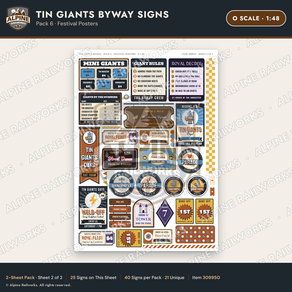 Alpine Railworks 30995O O Scale Roadside Signs - Scrap Metal Giants