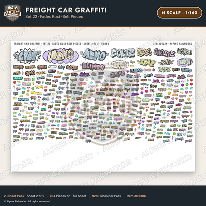 Alpine Railworks 30538N N Scale Freight Car Graffiti Cut-Outs