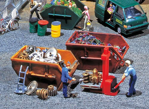 Faller 180908 HO Scale Tipper Dumpsters -- Kit pkg(2)