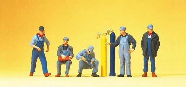 Preiser 10535 HO Scale United States Railroad Workers With Welding Equipment (5)