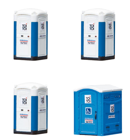 Faller 180543 HO Scale Toi Toi Portable Toilets, 4-Pack Kit