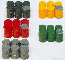 Preiser 17101 HO Scale Metal Drums - Assorted Color; pkg(30)