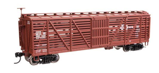 Walthers Mainline 910-41462 HO Scale 40' Wood Stock Car RTR MILW #105030