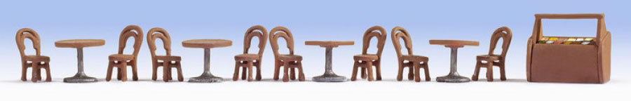 Noch 14822 HO Scale Restaurant Tables & Chairs Set
