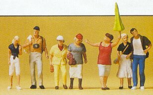 Preiser 10455 HO Scale Spectators -- Guide w/Tourists