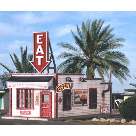 Blair Line 090 N Scale Fred & Red's Hamburgers Kit - 1-1/8 x 2-1/2"
