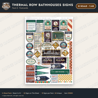 Alpine Railworks 31169O O Scale Roadside Signs - Hot Springs