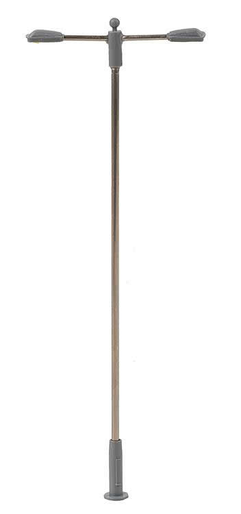 Faller 180203 HO Scale Pole-Mast Double-Arm LED Street Light -- 3-11/16"
