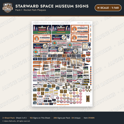 Alpine Railworks 31146N N Scale Roadside Signs - Space Museum