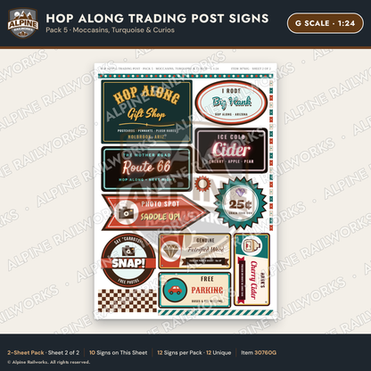 Alpine Railworks 30760G G Scale Roadside Signs - Trading Post