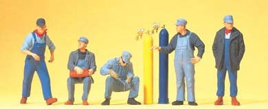 Preiser 10535 HO Scale United States Railroad Workers With Welding Equipment (5)