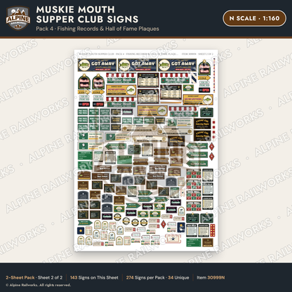 Alpine Railworks 30999N N Scale Roadside Attraction Signs - Giant Fish