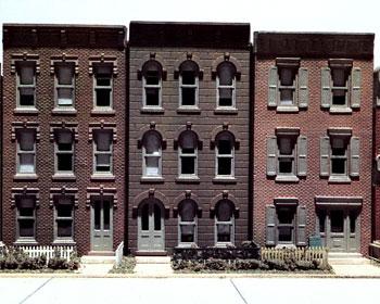 Design Preservation Models 11400 HO Scale Townhouse Flats (Front Wall Only) Kit