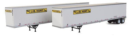Walthers SceneMaster 949-2462 HO Scale 53' Stoughton Trailer 2-Pack -- J.B. Hunt