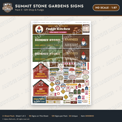 Alpine Railworks 30558HO HO Scale Roadside Signs - Rock Garden