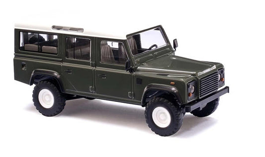 Busch 50301 HO Scale 1983 Land Rover Defender SUV - Assembled -- Green, White