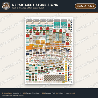 Alpine Railworks 30048N N Scale Department Store Signs - Catalog