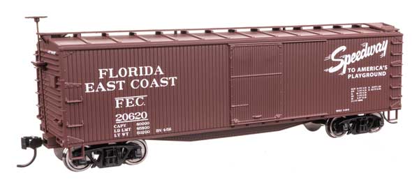 Walthers Mainline 910-40180 HO Scale 40' Wood Boxcar RTR FEC #20620