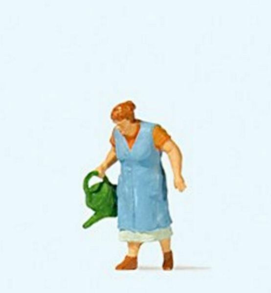 Preiser 28207 HO Scale Old Lady Watering Flowers - Individual Figure
